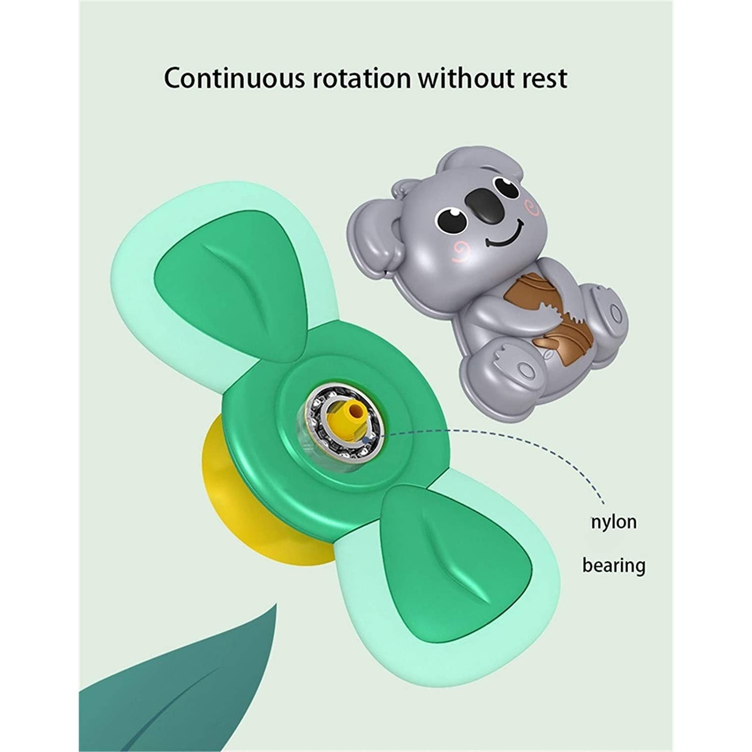 Jucarie Spinner pentru copii cu 2 laturi, Spinimals Premium Koala, Verde - Image 2
