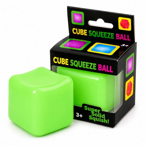 Jucarie Squishy tip Needoh in Forma de Cub de Gheata, Flippy, Model Simplu din Maltoza, Antistres Senzoriala Comprimabila cu Revenire Lenta, 4.5x4.5x4.5 cm, 110 g, Verde Deschis