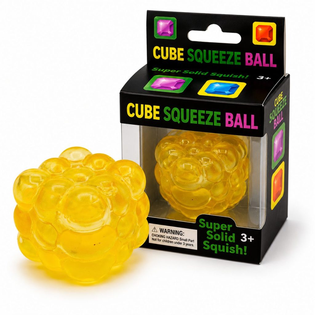 Jucarie Squishy tip Needoh in Forma de Cub, Flippy, Model Magic Bubble Cube 3D, Antistres Senzoriala Comprimabila cu Revenire, 5x5x5 cm, 125 g, Portocaliu