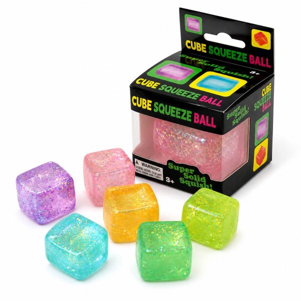 Jucarie Squishy tip Needoh in Forma de Cub, Flippy, Model Sclipici, Antistres Senzoriala Comprimabila cu Revenire Lenta, 3x3x3 cm, 30 g, Culoare Mix