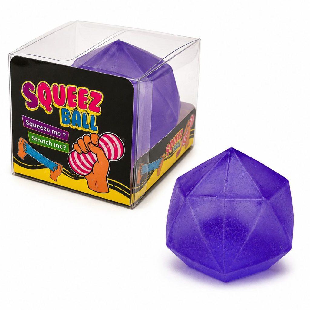 Jucarie Squishy Dumpling in Forma de Diamant, Flippy, Model Diamond Sculptat 3D, Antistres Senzoriala Comprimabila cu Revenire Lenta, 6x6 cm, 140 g, Mov