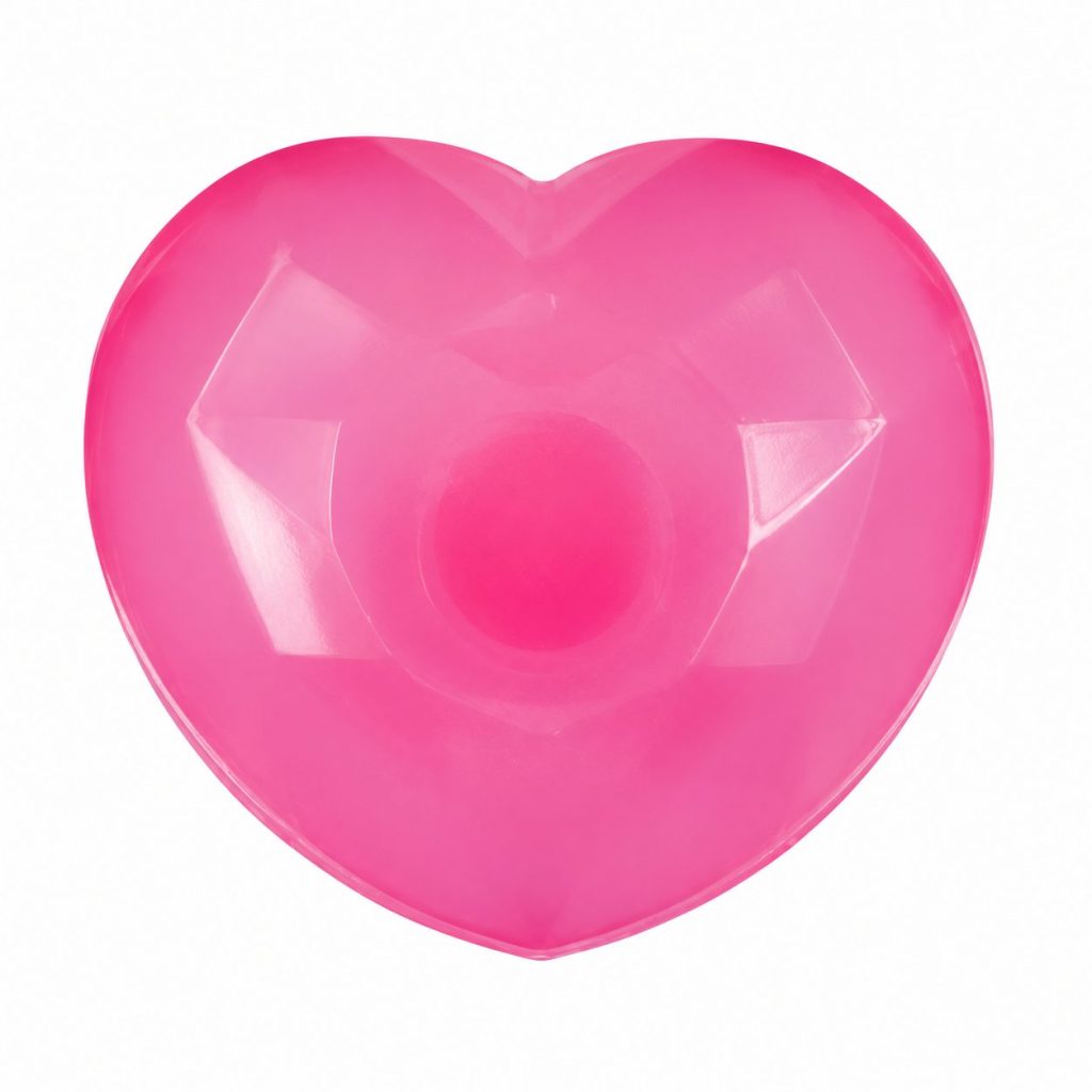 Jucarie Squishy Dumpling in Forma de Inima, Flippy, Model Diamant 3D, Antistres Senzoriala Comprimabila cu Revenire Lenta, 6.5x3.5x6 cm, Roz