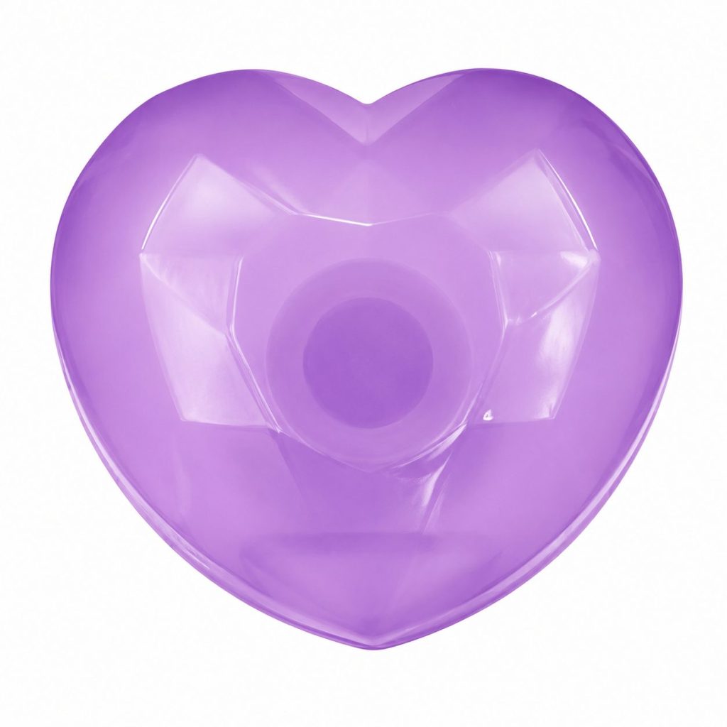 Jucarie Squishy Dumpling in Forma de Inima, Flippy, Model Diamant 3D, Antistres Senzoriala Comprimabila cu Revenire Lenta, 6.5x3.5x6 cm, Mov