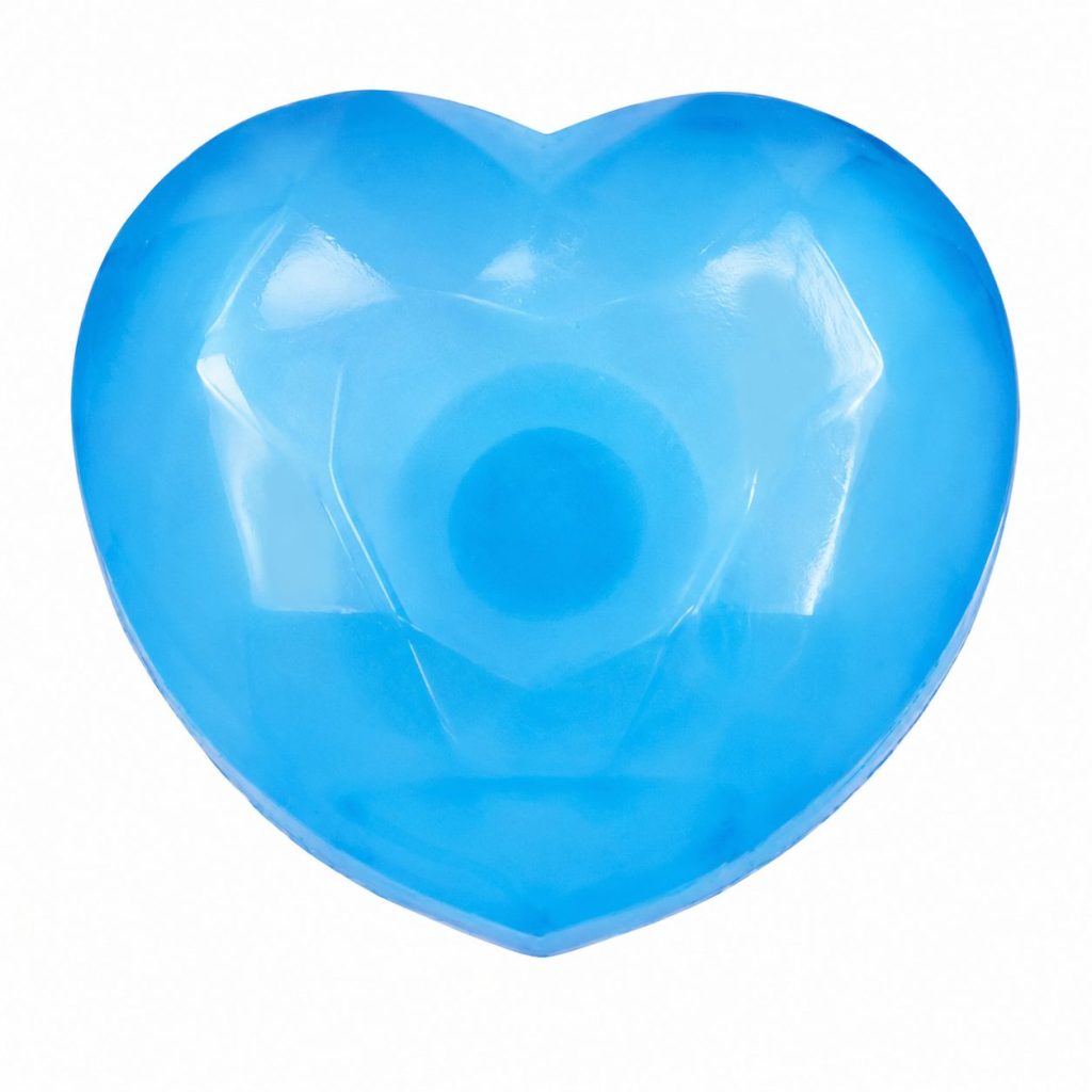 Jucarie Squishy Dumpling in Forma de Inima, Flippy, Model Diamant 3D, Antistres Senzoriala Comprimabila cu Revenire Lenta, 6.5x3.5x6 cm, Albastru