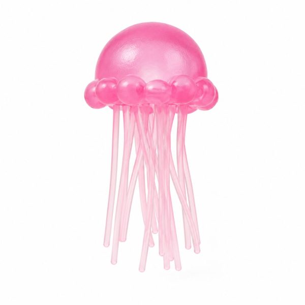 Jucarie Squishy Dumpling in Forma de Meduza, Flippy,  Antistres Senzoriala Comprimabila cu Revenire, 100 g, Roz