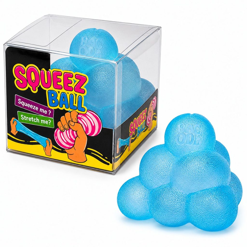 Jucarie Squishy Dumpling in Forma de Piramida, Flippy, Model Frosted, Antistres Senzoriala Comprimabila cu Revenire Lenta, 6.5 cm, 100 g, Albastru
