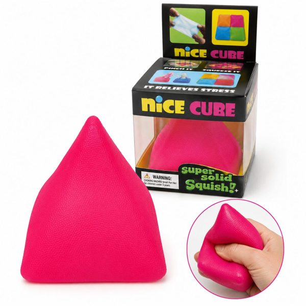 Jucarie Squishy Dumpling in Forma de Piramida, Flippy, Model cu Suprafata Netezita, Antistres Senzoriala Comprimabila cu Revenire, 7x6x6 cm, 130 g, Roz