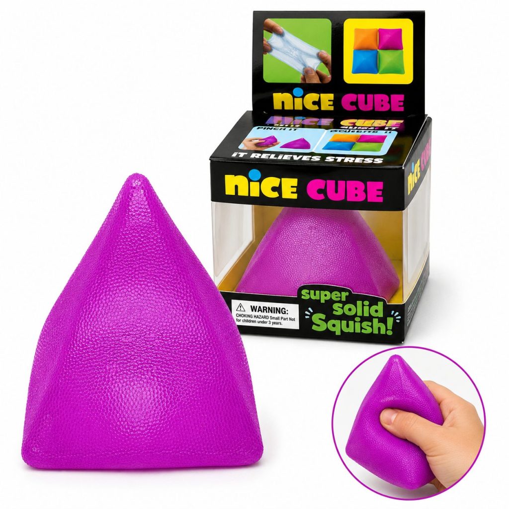 Jucarie Squishy Dumpling in Forma de Piramida, Flippy, Model cu Suprafata Netezita, Antistres Senzoriala Comprimabila cu Revenire, 7x6x6 cm, 130 g, Mov