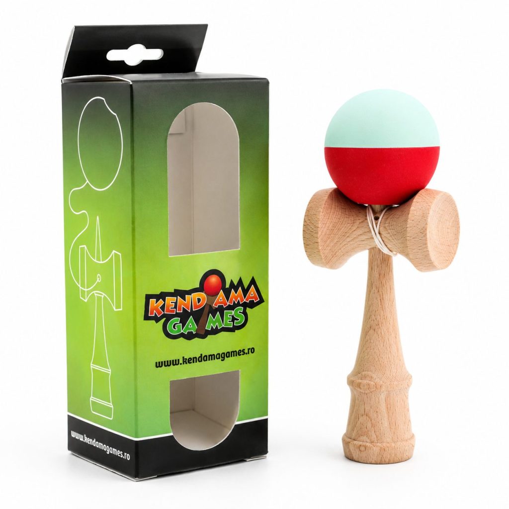 Kendama Karo Grip Half Lemn Fag Verde Rosu