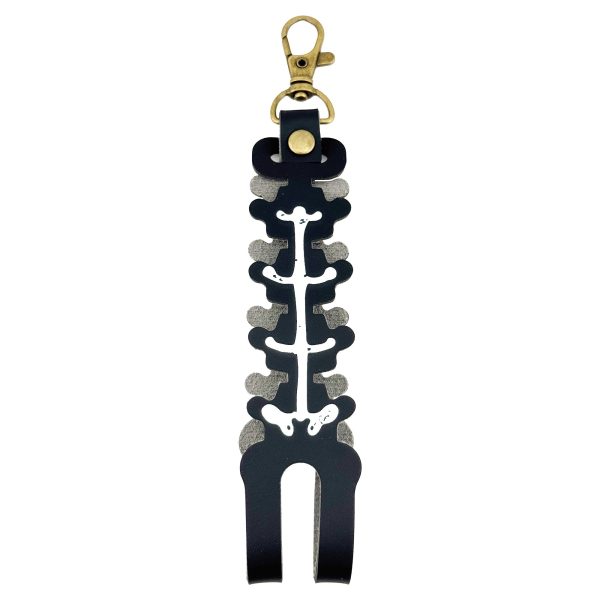 Husa pentru Kendama, Flippy, tip Pandativ/Breloc, Imprimeu Skull, din Piele Ecologica, 26 x 3.2 cm, Negru
