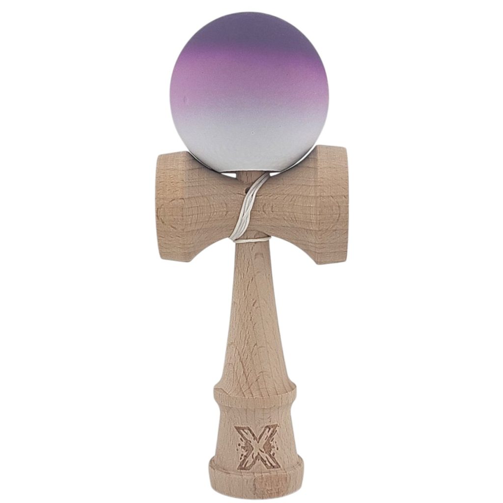 Kendama X Originala, Profesionala, Flippy, din Lemn, Rubber Grip, 18 cm, Negru/Maro/Alb