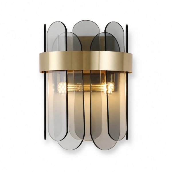 Lampa de Perete in Interior, Flippy, Lampa de Lux pentru Decor de Interior, Corp de Iluminat Tip aplica, din Inox Auriu si Cristal, Lumina Calda Rece Neutra, 25 x 20 cm, Ideal pentru Camere Mici si Medii, Negru Auriu