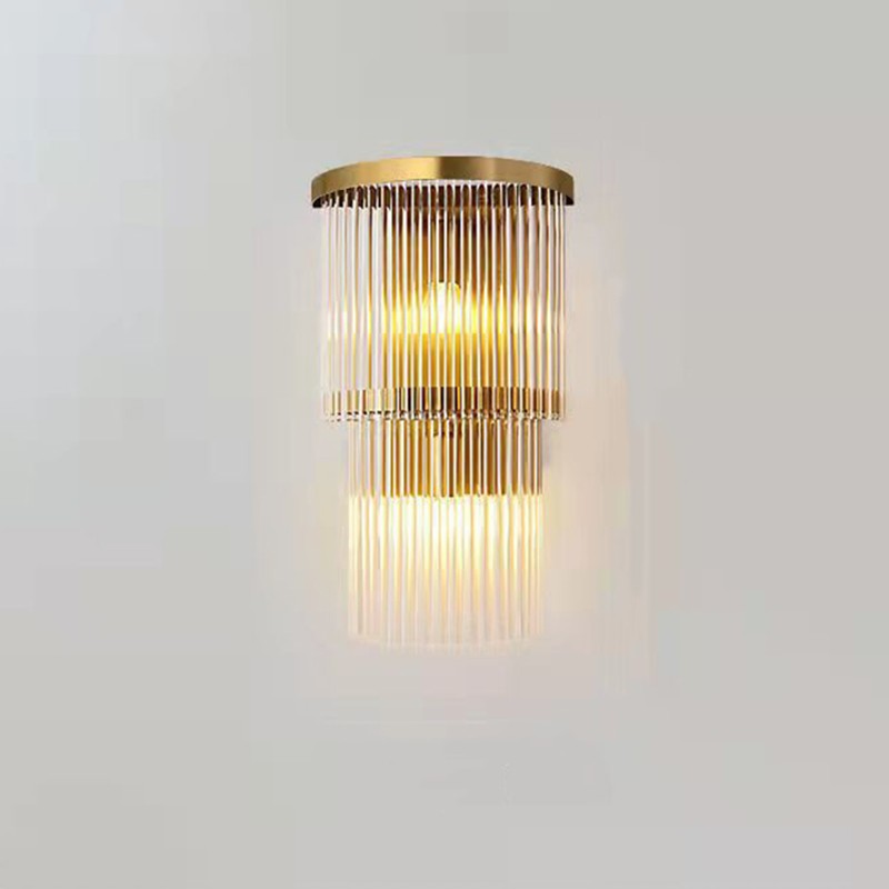Lampa de Perete in Interior, Flippy, Lampa de Lux pentru Decor de Interior, Corp de Iluminat Tip aplica, din Inox Auriu si Cristal, Lumina Calda Rece Neutra, 43 x 25 cm, Ideal pentru Camere Mici si Medii, Transparent Auriu