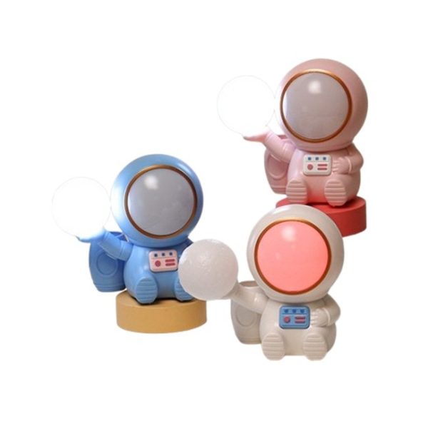 Lampa de Veghe 2in1, Flippy, Lampa, Ascutitoare si Spatiu Depozitare, Model Astronaut, Incarcare USB, din ABS, 12 x 7 x 11 cm, Lumina Led, Multicolor