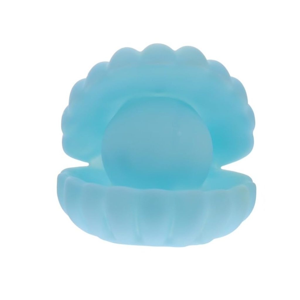 Lampa de Veghe, Flippy, Model Scoica cu Perla, Lumina Calda, 10 x 8.5 cm, Led, Baterii Incluse 3 x LR44, Albastru