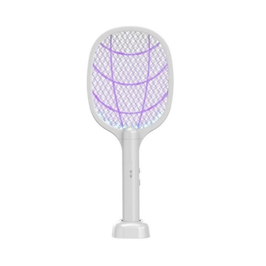 Lampa Electrica Impotriva Tantarilor, Flippy, 43 x 18 x 9.2 cm, Reincarcabila cu Cablu USB Inclus, Plasa din Aluminum Alb