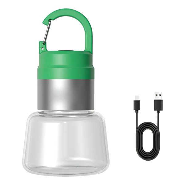 Lampa Portabila, Flippy, de Voiaj/Camping, Incarcare USB, IPX5, LED RGB, din ABS, 300 mAh, 10 x 5.5 x 5.5 cm, Verde