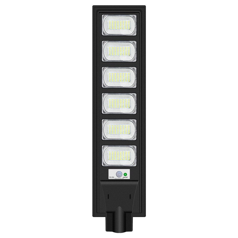 Lampa solara stradala Flippy, cu telecomanda, senzor de miscare si lumina, suport prindere, 288 LED-uri, IP65, ABS, 15AH, 300W, temperatura culoare 6500K, 79x18.8x5 cm, autonomie 10-12 ore, negru