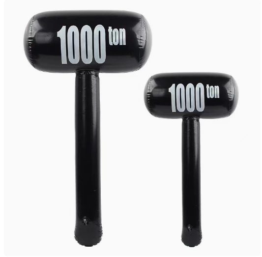 Large inflatable 1000-ton hammer toy balloon - Color - Black shaft [Black Hammer]