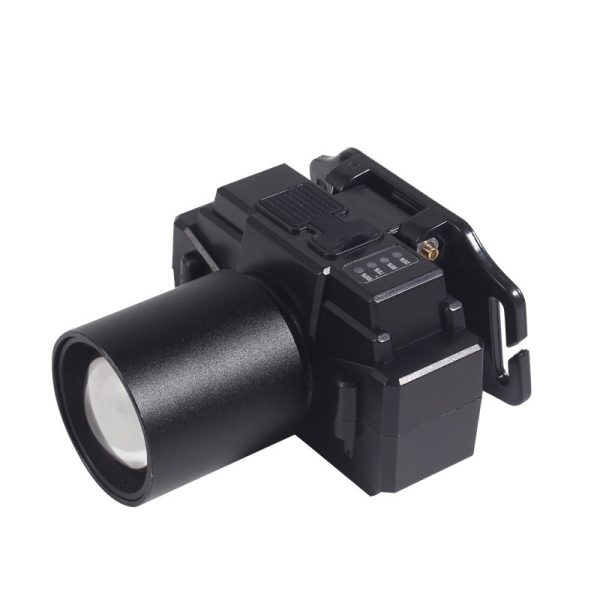 Lanterna LED de Montat pe Cap, Flippy, cu Raza Lunga de Zoom, Far Telescopic, Reglabil, Rezistent la Apa, pentru Pescuit in Aer Liber, Camping, Lumina Puternica, Lanterna, 7x4.5x6 cm, Negru