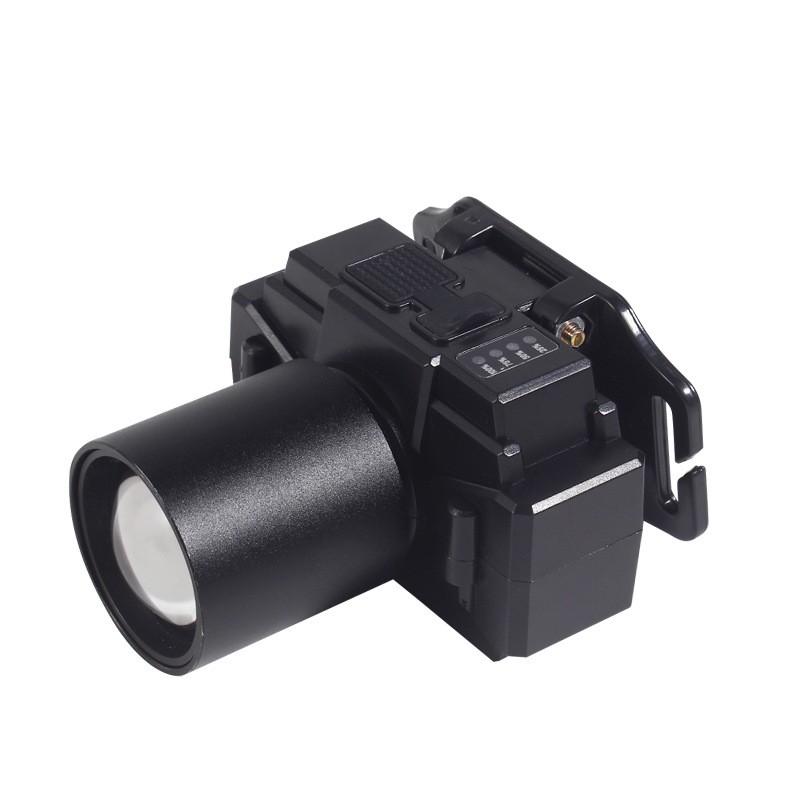 Lanterna LED de Montat pe Cap, Flippy, cu Raza Lunga de Zoom, Far Telescopic, Reglabil, Rezistent la Apa, pentru Pescuit in Aer Liber, Camping, Lumina Puternica, Lanterna, 7x4.5x6 cm, Negru
