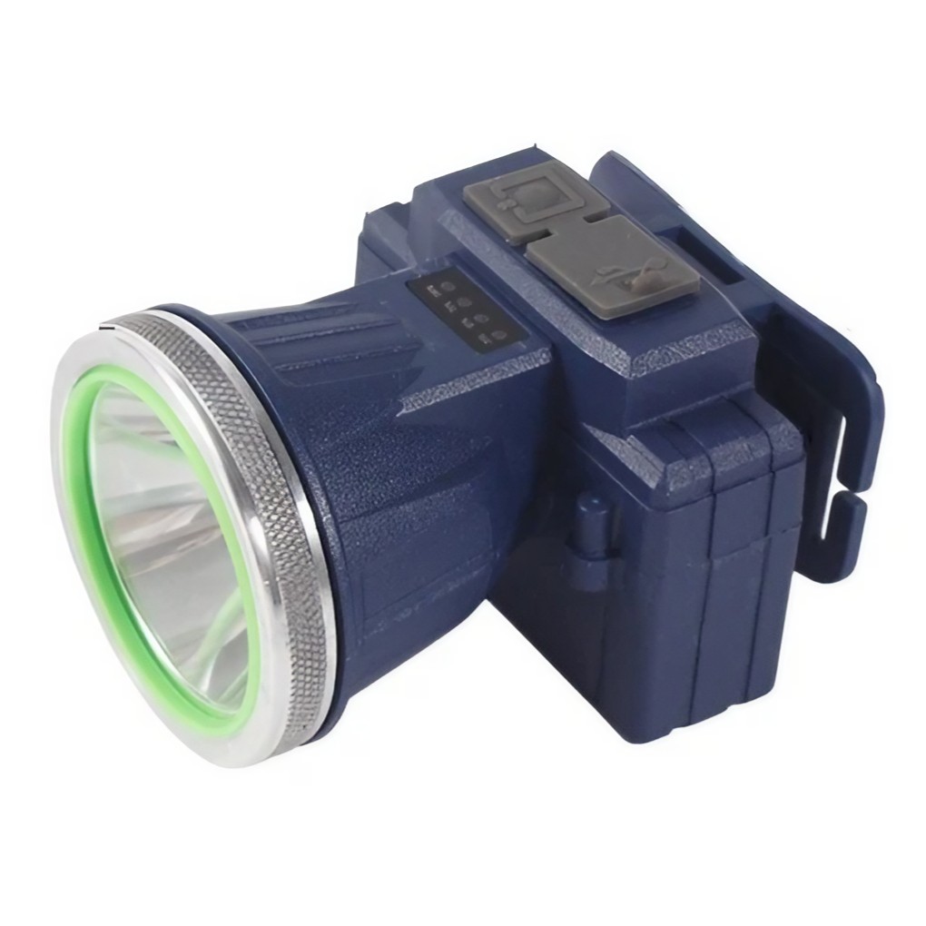 Lanterna LED de Montat pe Cap, Flippy, cu Raza Lunga de Zoom, Reincarcabila USB, Far Telescopic, Rezistent la Apa, Reglabil, pentru Pescuit in Aer Liber, Camping, Lumina Puternica, Lanterna, 7.5x5.8x5.5 cm, Albastru