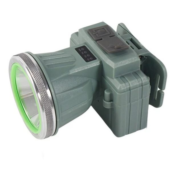 Lanterna LED de Montat pe Cap, Flippy, cu Raza Lunga de Zoom, Reincarcabila USB, Far Telescopic, Rezistent la Apa, Reglabil, pentru Pescuit in Aer Liber, Camping, Lumina Puternica, Lanterna, 8.6x7.5x6.5cm, Verde Deschis