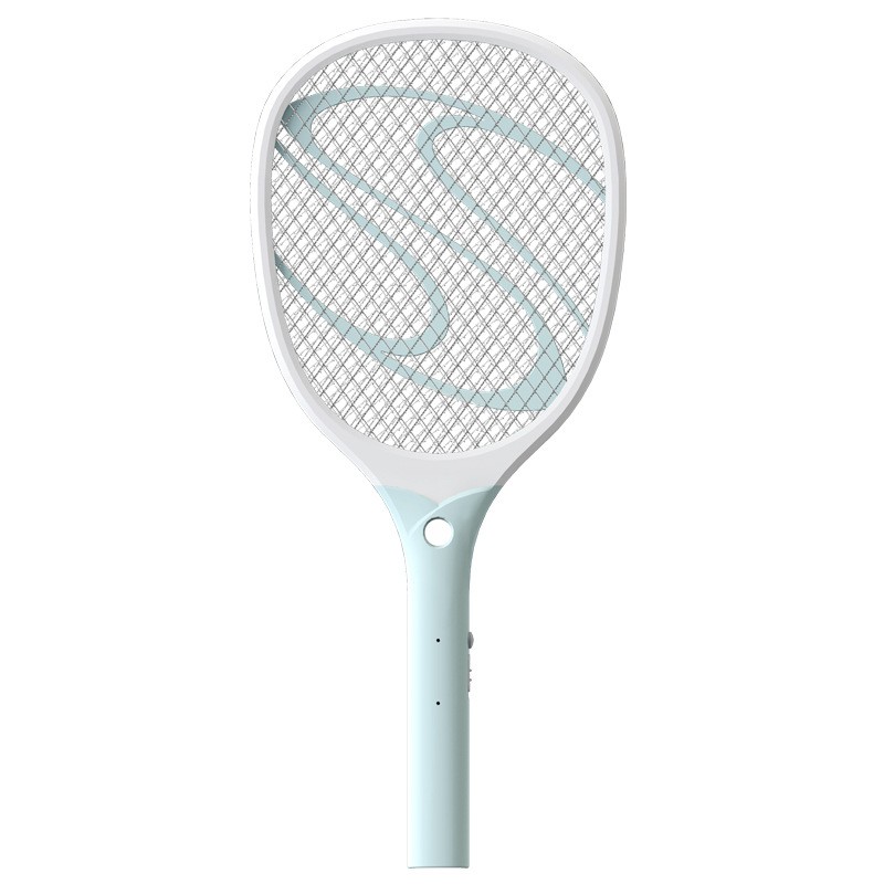 Paleta Electrica pentru Tantari, Muste sau Insecte LED, Flippy, Reincarcabila, Incarcare USB, Plastic, Casa si Gradina, Anti-insecte, Alb-Albastru