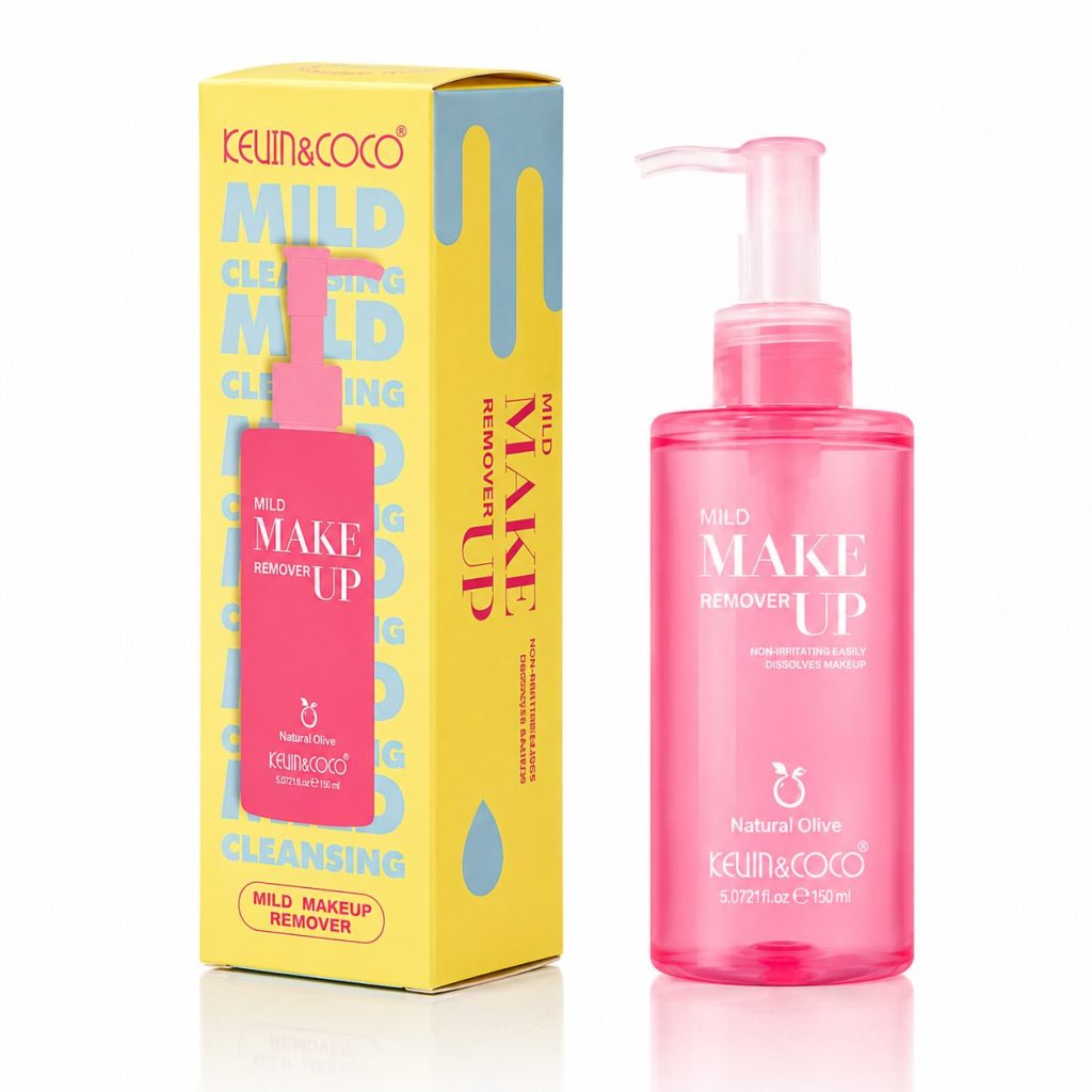 Lotiune Demachianta Naturala pentru Fata, KEVIN&COCO, MakeUp Remover pe Baza de Ulei, 150 ml,  5.0721 fl.oz, 4.5x4.5x11cm, Roz