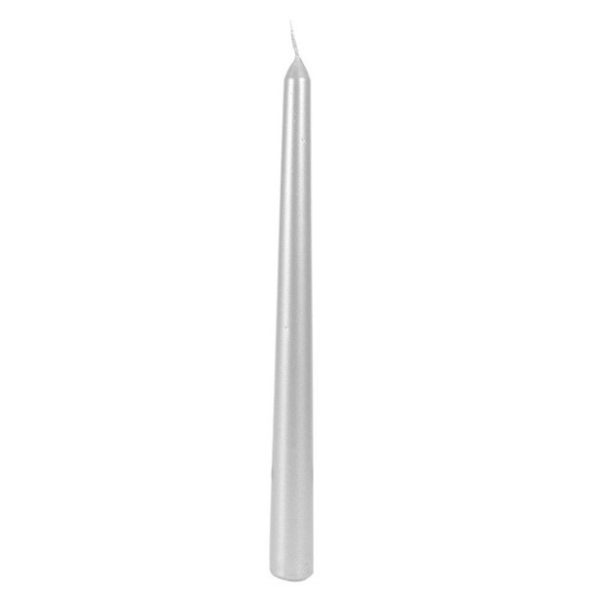 Lumanare Decorativa, Flippy, pentru Masa, 25 cm, din Parafina, fara Fum, Ardere 7.5h, Argintiu