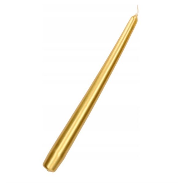 Lumanare Decorativa, Flippy, pentru Masa, 25 cm, din Parafina, fara Fum, Ardere 7.5h, Auriu