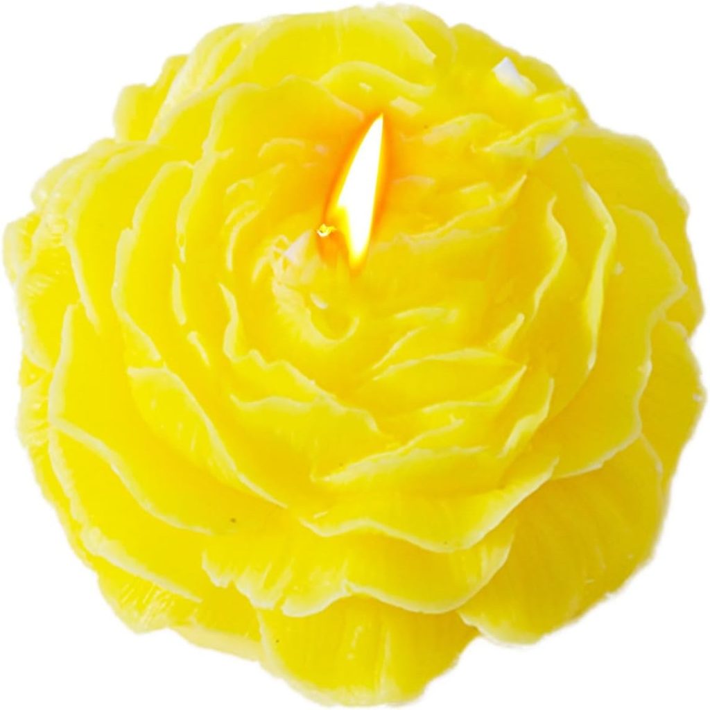 Lumanare Parfumata, Flippy, Model Trandafir, Ardere 10h, 70 g, 7.5 x 3.5 cm, Parfum de Citrice, Galben