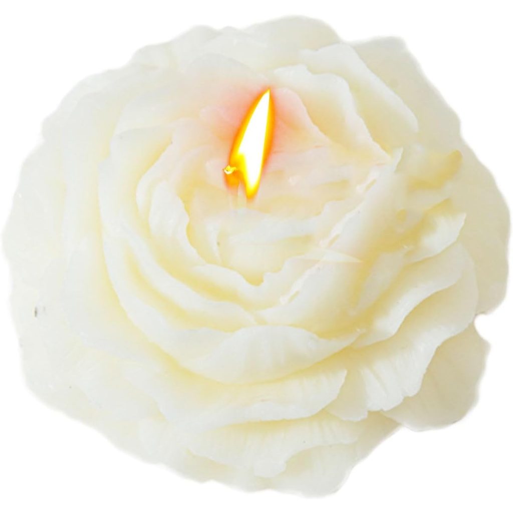 Lumanare Parfumata, Flippy, Model Trandafir, Ardere 10h, 70 g, 7.5 x 3.5 cm, Parfum de Tuberoza, Alb