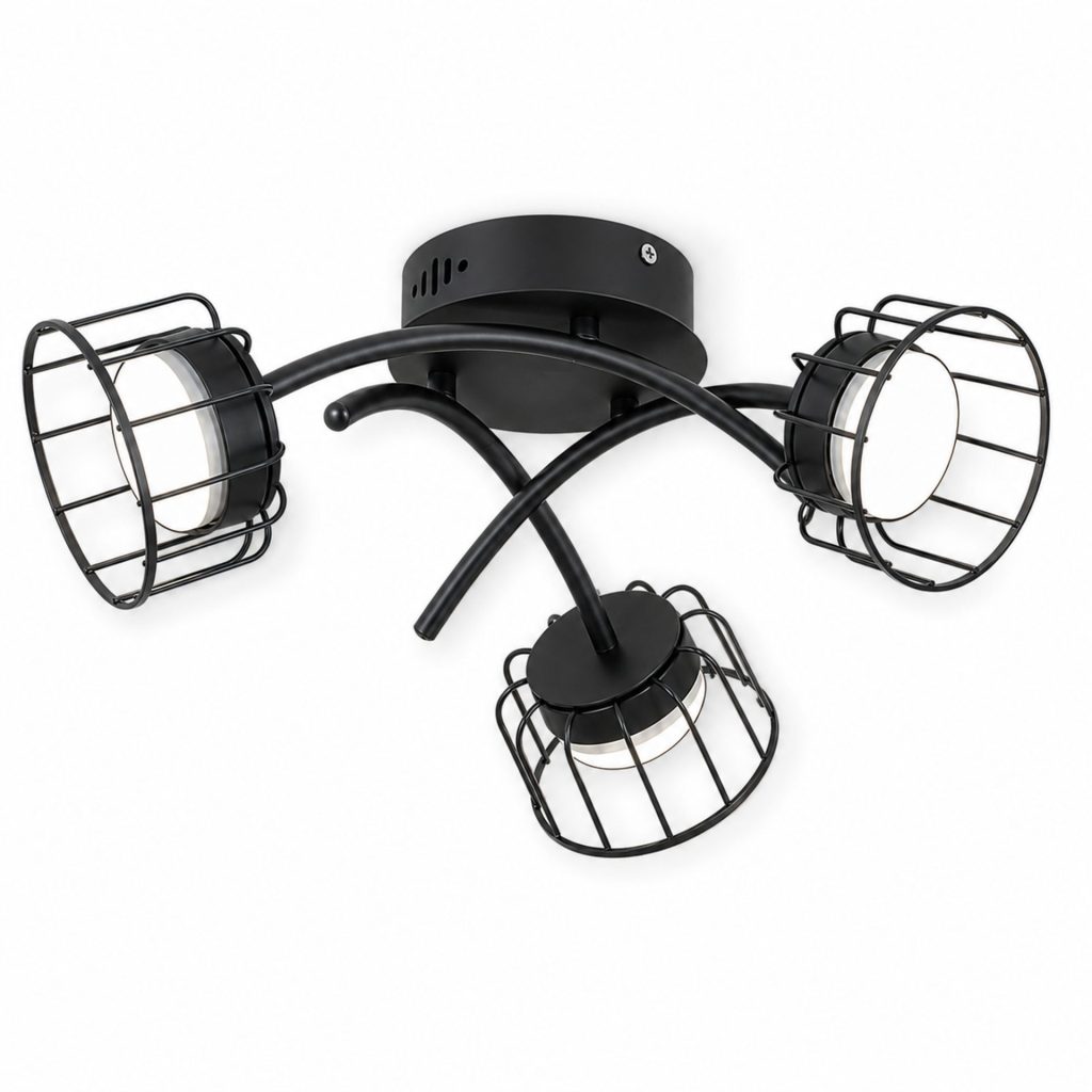 Lustra EPS, 3xGX53, D56cm, Metal si Plastic, Negru