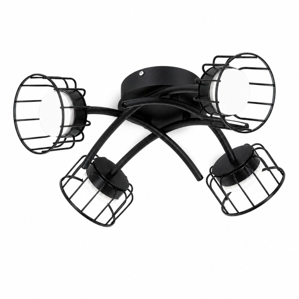 Lustra EPS, 4xGX53, D57cm, Metal si Plastic, Negru