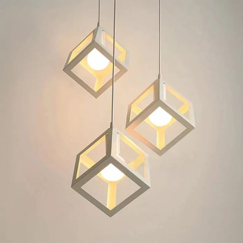 Lustra Forma Cub, STRUKTUR Cluster, 3xE27, Alb, Metal
