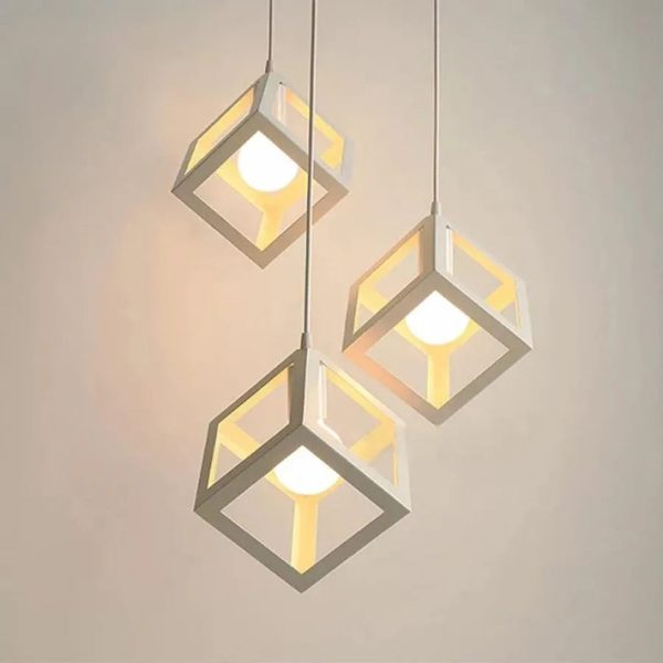 Lustra Forma Cub, STRUKTUR Cluster, 3xE27, Alb, Metal