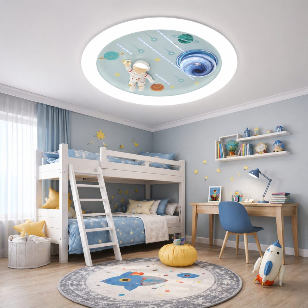 Lustra LED CONSTELATION cu telecomanda 64W, Diametru 50cm, lumina Rece/Calda/Neutra, Alb Albastru
