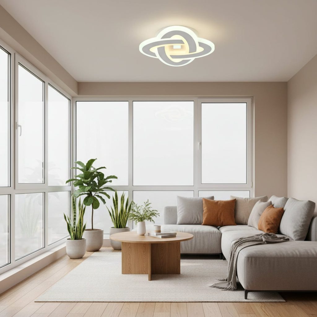 Lustra LED CRINELLA 45W, Diametru 23cm, lumina Rece/Calda/Neutra, Alb