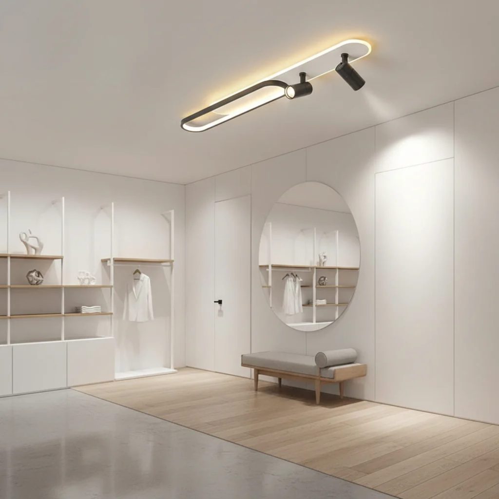 Lustra LED cu Proiector Reglabil FISSO Camilla 70W, lumina Rece/Calda/Neutra, Negru