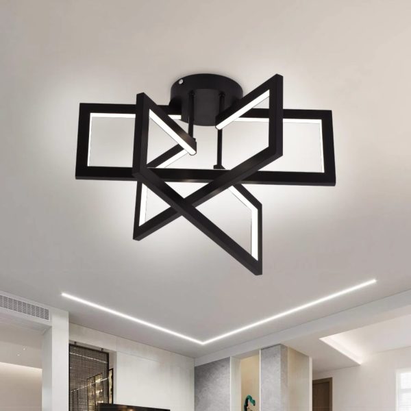 Lustra LED cu telecomanda 72W, 3 Elemente, lumina Rece/Calda/Neutra, Dimabila, Negru, LT750/3BK