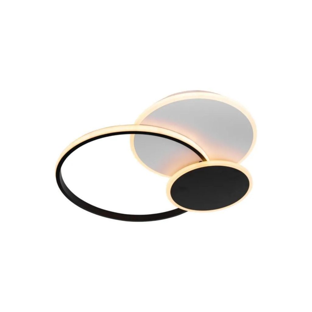 Lustra LED cu telecomanda KILLIAN 46W, 3 Cercuri, lumina Rece/Calda/Neutra, Dimabila, Negru