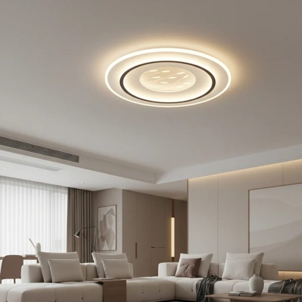 Lustra LED cu telecomanda LINEA 125W, Ø50cm, Rotunda, lumina Rece/Calda/Neutra, Dimabila, Negru