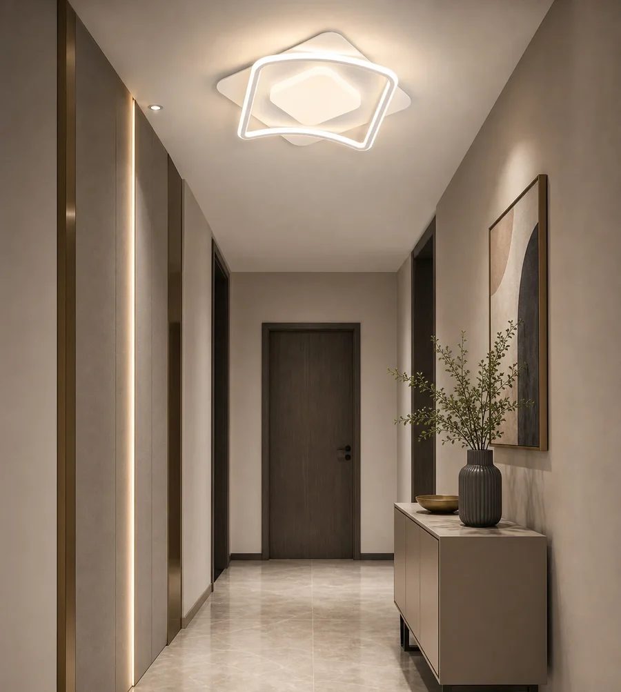 Lustra LED cu telecomanda MODERNO 53W, 2 Patrate, lumina Rece/Calda/Neutra, Dimabila, Alb