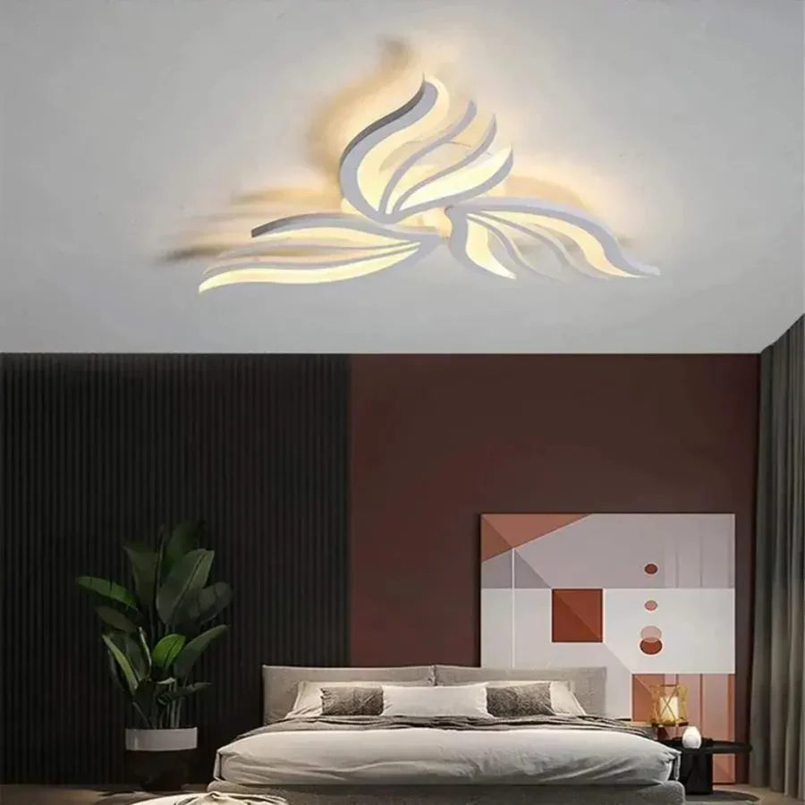 Lustra LED cu telecomanda SAKURA 37W, 3 Petale, lumina Rece/Calda/Neutra, Dimabila, Alb