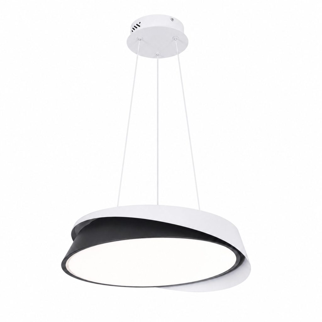 Lustra LED cu telecomanda SCHECTE, 3000K/4000K/6000K, 96W, Metal si Plastic, Alba+Neagra