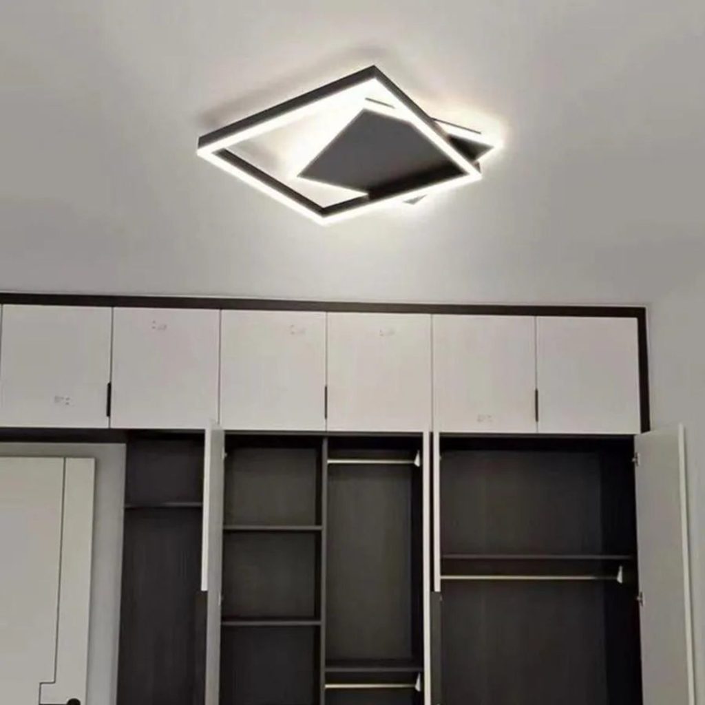 Lustra LED cu telecomanda SCIOSO 104W, lumina Rece/Calda/Neutra, Dimabila, Negru
