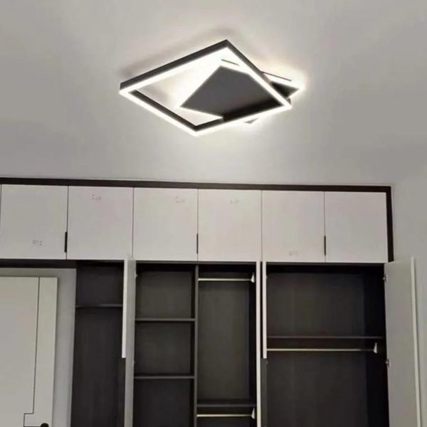 Lustra LED cu telecomanda SCIOSO 104W, lumina Rece/Calda/Neutra, Dimabila, Negru