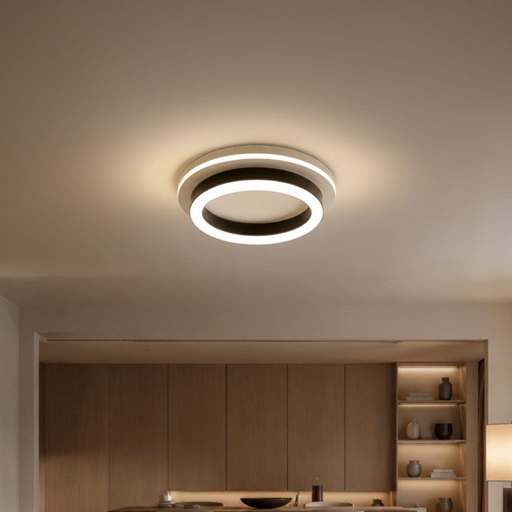 Lustra LED MODERNA 25W, Diametru 20cm, Rotunda, lumina Rece/Calda/Neutra, Negru