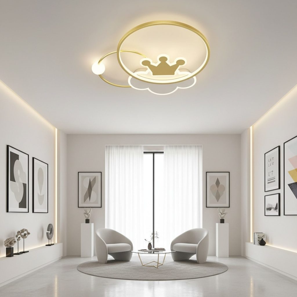 Lustra LED Rafael cu Telecomanda, 58W, Dimabila, 3000K/4000K/6000K, Auriu